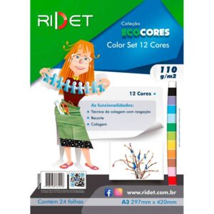 Bloco Ecocores Color Set 110g A3 Ridet 24 Fls